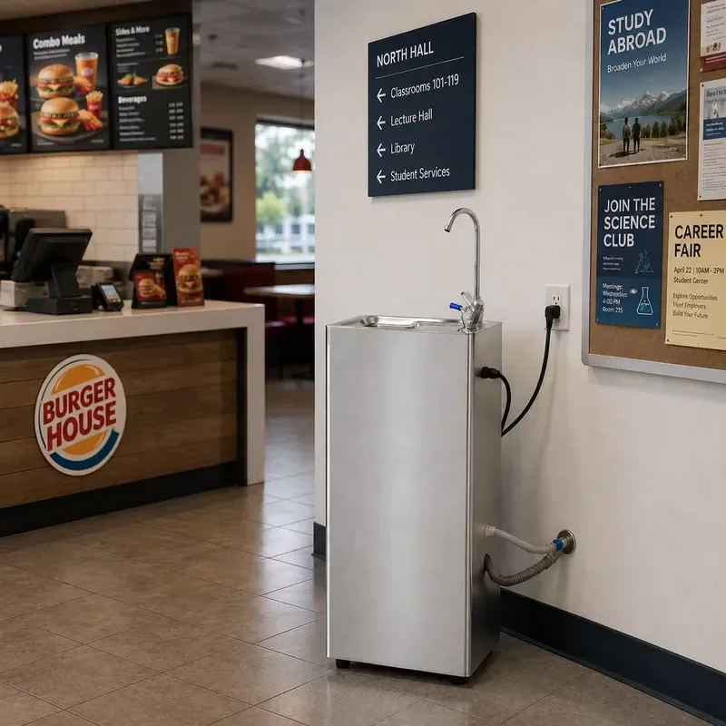 Commercial stainless steel ice water dispensers, independent cold water dispensers for hotels and factories in public places