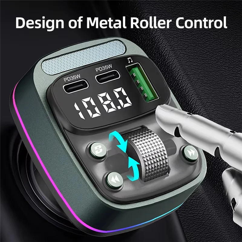 JABS-FM الارسال بلوتوث 5.4 سيارة مشغل موسيقى MP3 محرك فلاش USB ضياع شاحن سيارة المزدوج PD35W شحن سريع #4