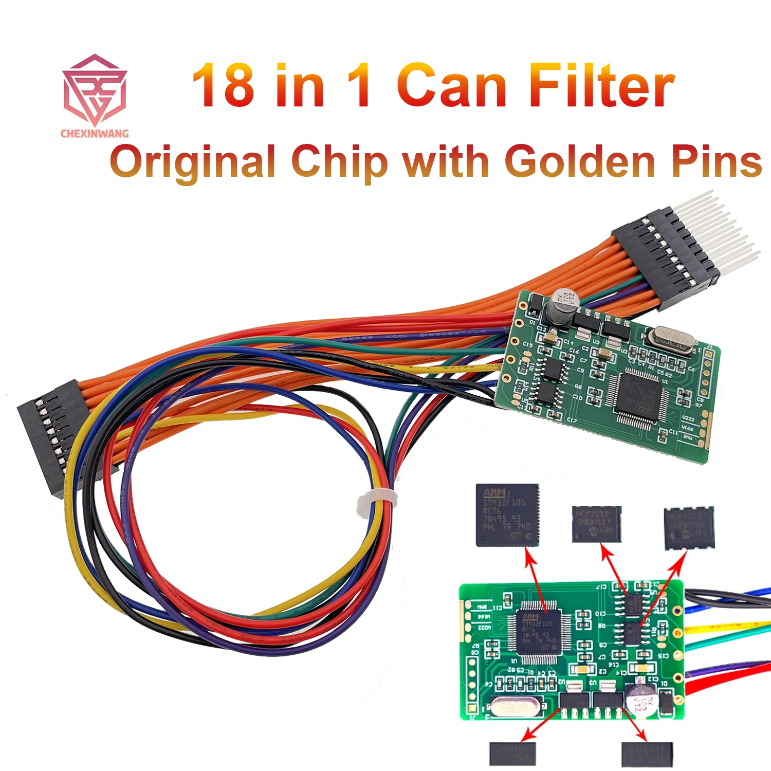 

18in1 CAN Filter Original Chip Golden Pin MB CAN Filter for W222 W205 W447 204 W212 E(W207) W246 for Benz for BMW CAS4 FEM Fxx