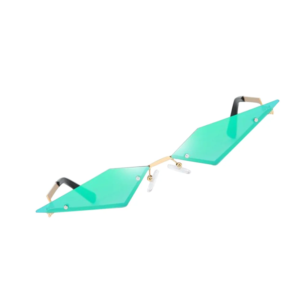 

Rimless Sunglasses C04 Golden Frame Green Lightweight Durable Party Glasses Fashion Eyewear Street Shot Stylish for Women Men