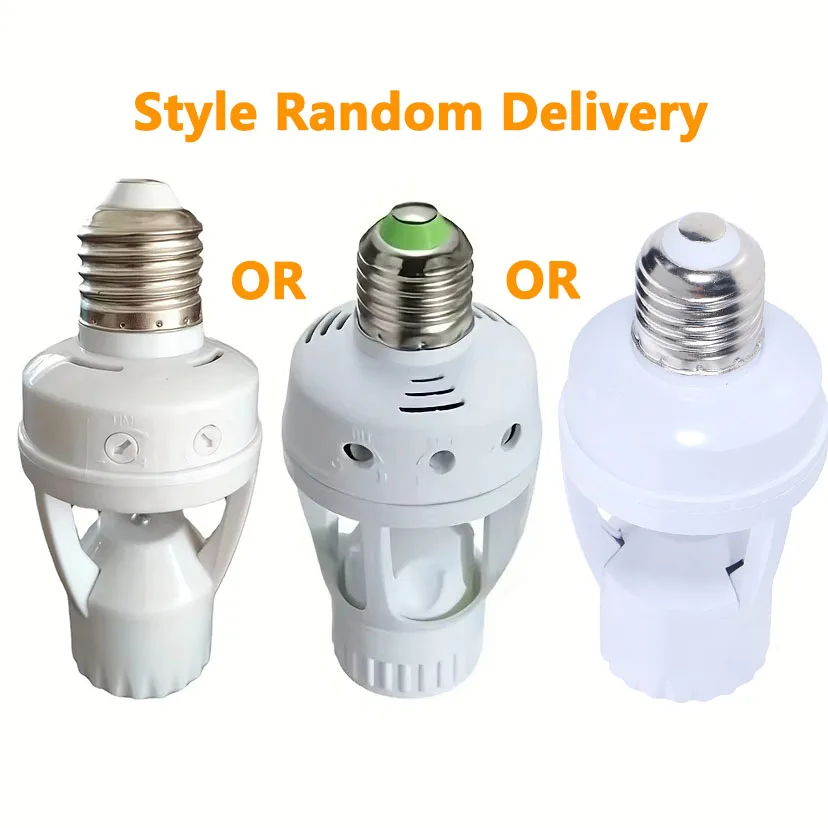 E27 Motion Sensor Light Socket PIR Induction Adjust Delay Time 85V-265V E27 Converter LED Lamp Base Smart Light Bulb Switch