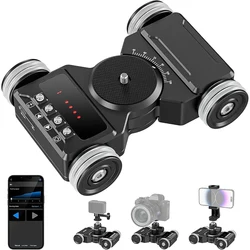 Tanks Upgraded Motorized Camera Dolly with App Control, 5Hrs Runtime Battery, Ultra Silent Motor, Compatible with GoPro iPhon