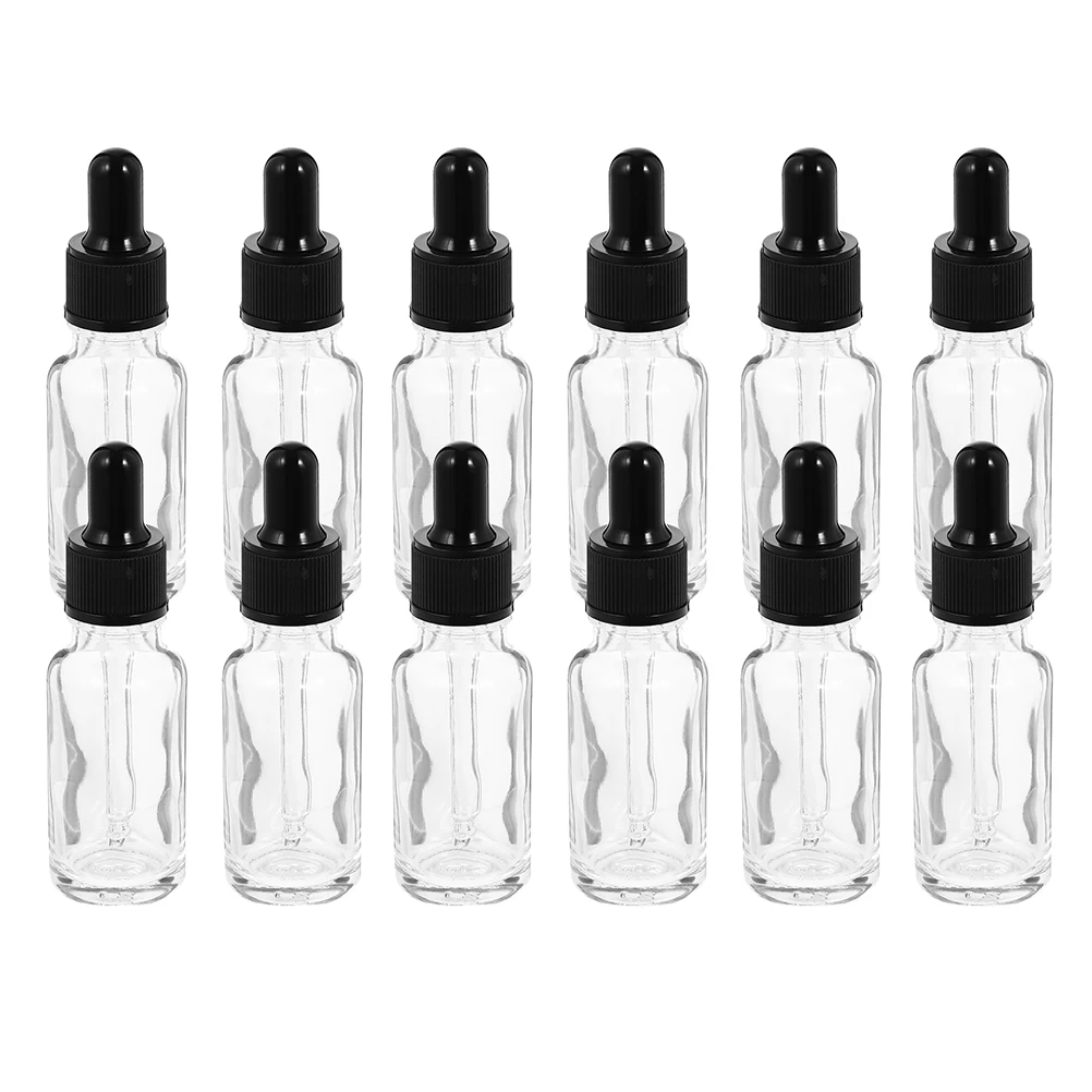 12Pcs Essential Oil Glass Bottles Dropper 50ml Empty Portable Liquid Bottles Perfume Storage Travel Makeup Dispenser
