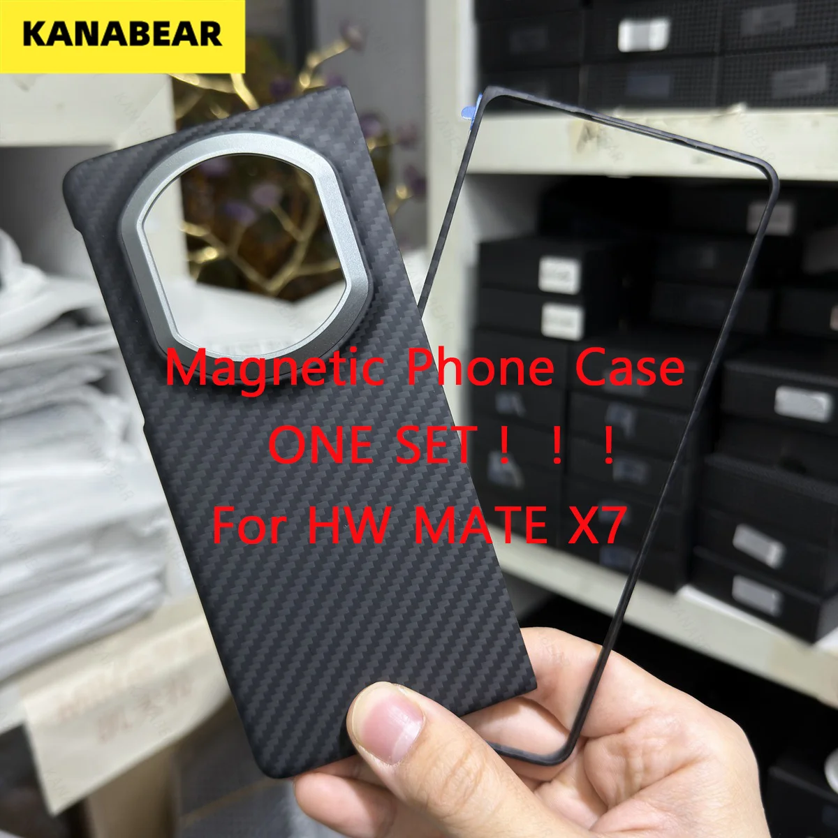 

Чехол из кевларового арамидного волокна для Huawei Mate X7, магнитный, противоударный защитный чехол на весь корпус, тонкий складной чехол для телефона