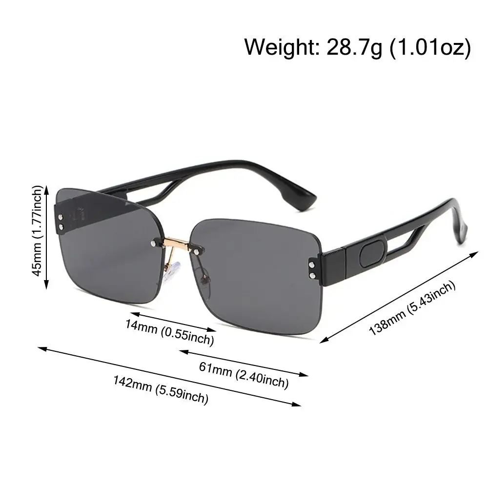 Gafas de sol sin montura rectangulares con lentes degradadas UV - imagen 3