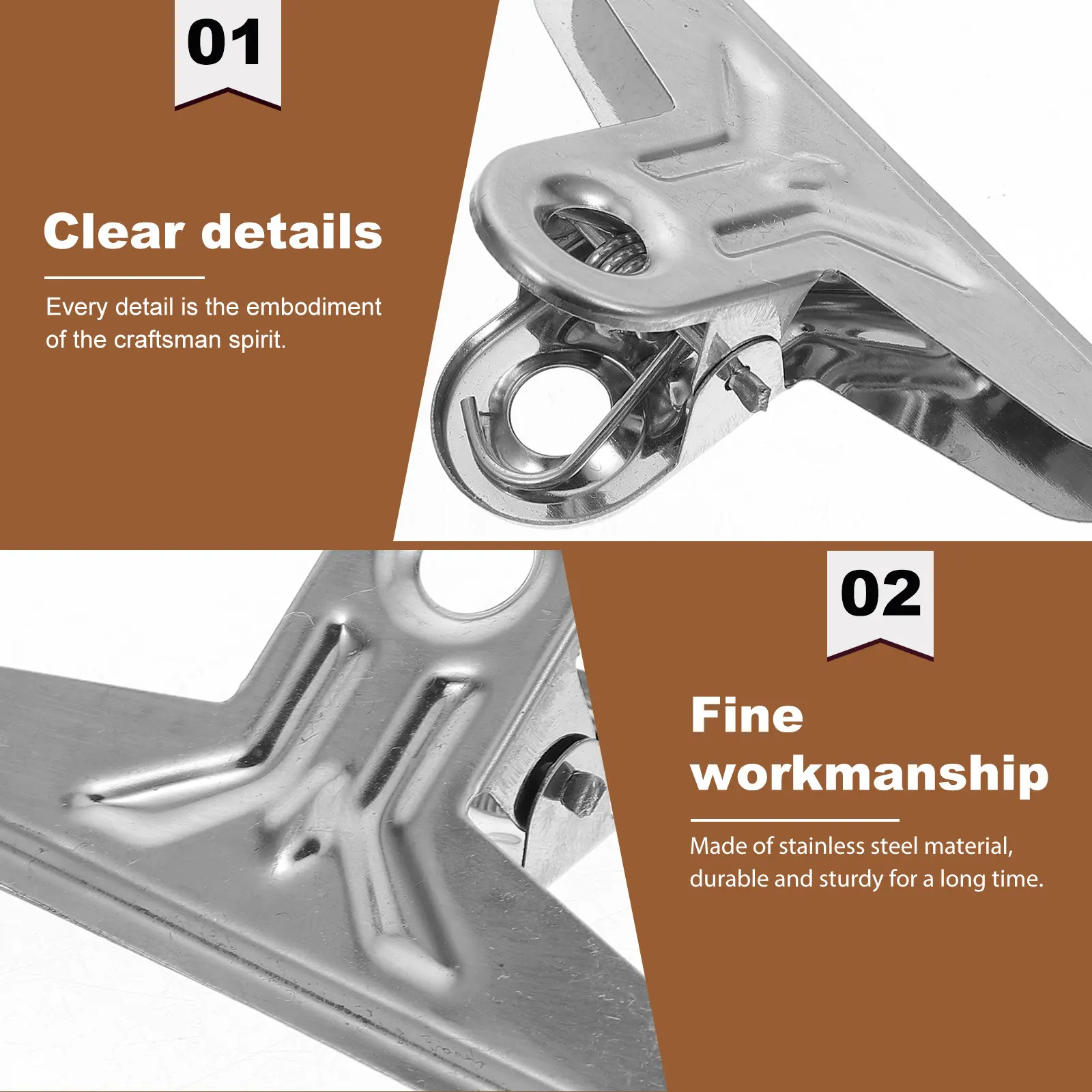 20Pcs Stainless Steel Binder Clips Heavy Duty Drawing Board Clamps for Painting Sketching Office Use Document Holder Arts