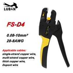 Wire Stripper Tool Stripping Pliers Automatic 0.08-10mm2 28-8AWG Cutter Cable Scissors D4 Multitool Adjustable Precision