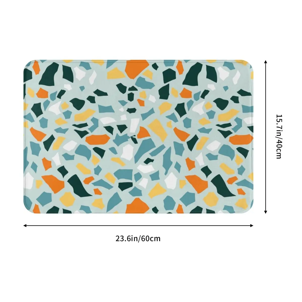 Seamless Terrazzo Stone Pattern Doormat Durable Carpet Rug Kitchen Entrance Home Floor Mat for Bedroom Footpad Mats