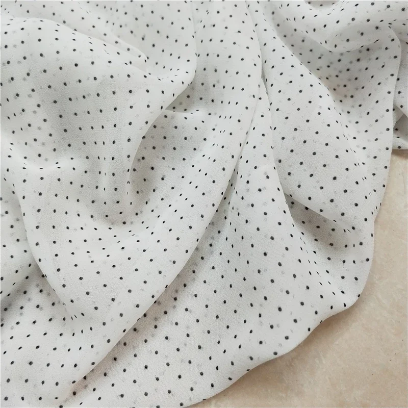 DIY Fabric Chiffon Fabric Dropping Chiffon Dots Printed Breathable Skirt Shirt Fabric