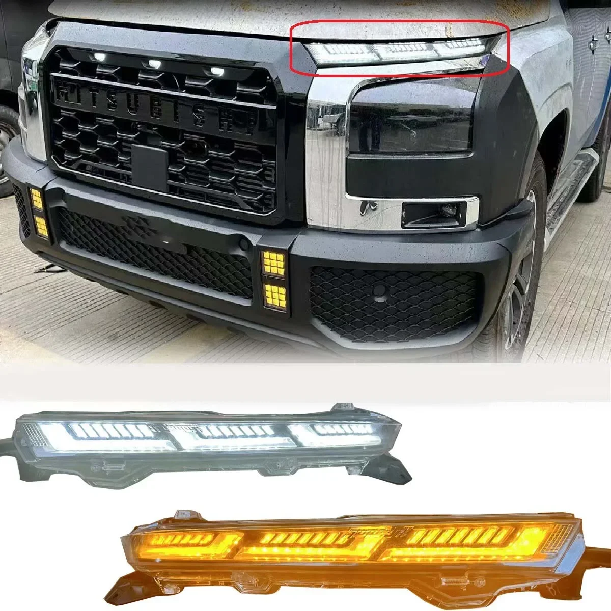 

Front Headlight Head Light for Mitsubishi TRITON L200 2023 2024 High Configuration