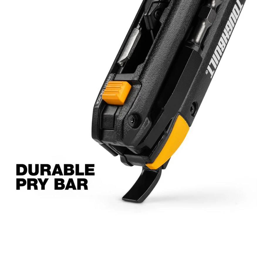 Imagem -04 - Toughbuilt Tb-h412-im em Faca Dobrável para Eletricista Faca Utilitária Multifuncional com Driver de Bits e Ferramenta Manual de Barra de Alavanca