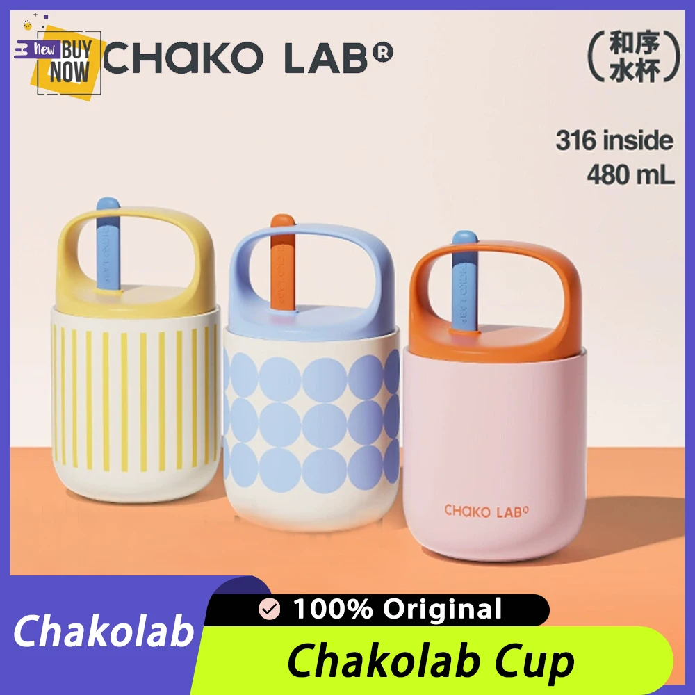 Chakolab-taza de desayuno portátil con tapa, cuchara, termo para yogur, para llevar, acampar al aire libre, oficina, taza colorida, escritorio, jugador
