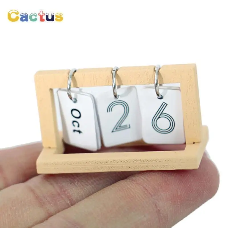 1:12 casa de muñecas en miniatura Calendario de escritorio calendario de pared modelo de decoración del hogar juguete accesorios de casa de muñecas juguetes de juego de simulación para niños