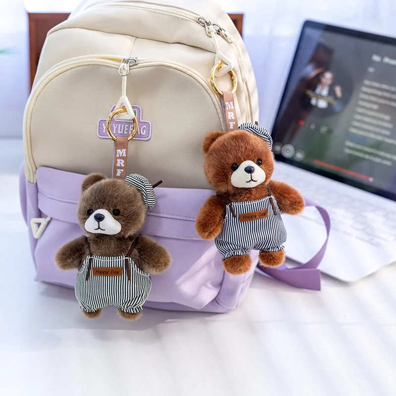 

Новый плюшевый брелок-подвеска «Милые медвежата» 10 см, мягкая игрушка-медведь, мультяшный дизайн, для рюкзака, школьной сумки, украшение для ключей, подарок для детей