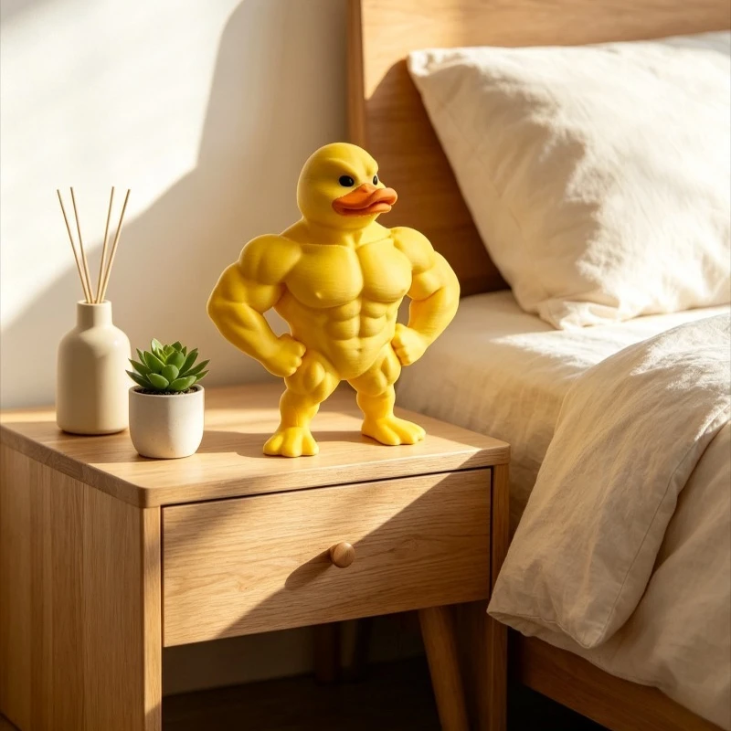 Creative Muscle Leg Duck Statue Crafts Duck Porch Home Desktop Ornaments