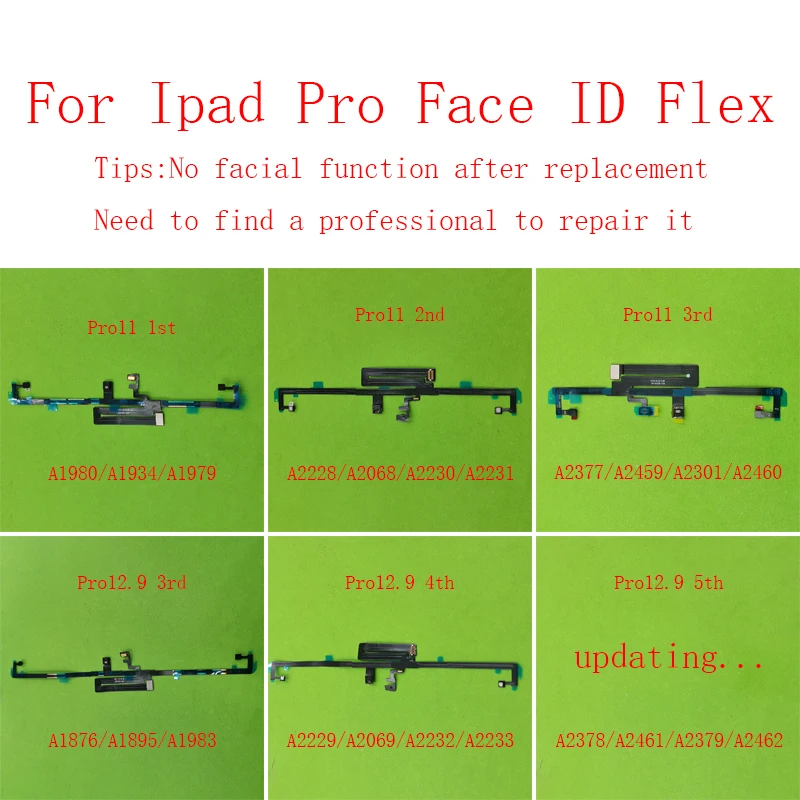 Face ID Flex Cable for iPad Pro 11 1st 2nd 2018 A1980 12.9 3rd 4th 5th 2020 2021 A1876 A2228 Proximity Ambient Light Sensor Flex