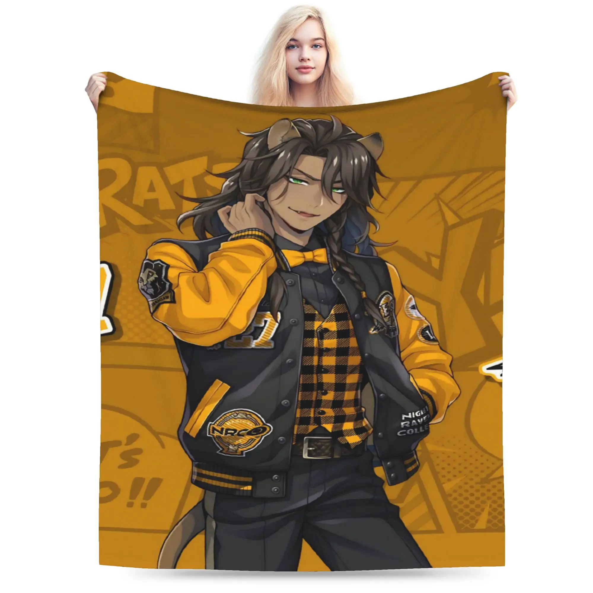 Twisted Wonderland Leona Kingscholar  Accessories Blanket Super Soft Fleece  Throw Blanket Cozy Bedspreads