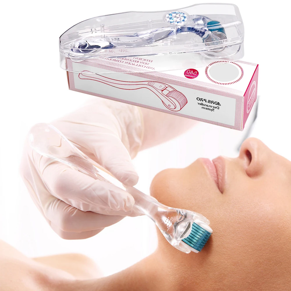 Micro ago 540 rullo Derma rullo Microniddle per faccia Microneedling 0.2/0.3mm lunghezza aghi titanio Dermoroller Mesoroller