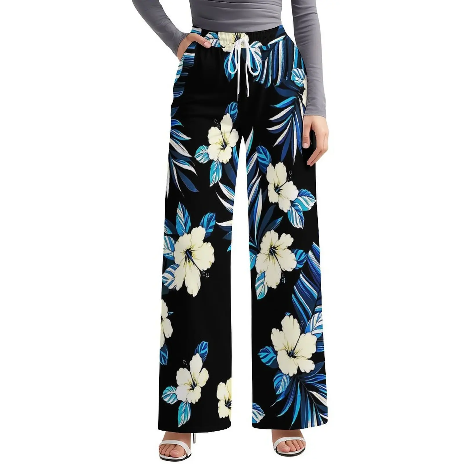 맞춤 제작 및 도매 폴리네시아 캐주얼 바지 사모아 피지 하와이안 아일랜드 민족 디자인 여성 와이드 팬츠