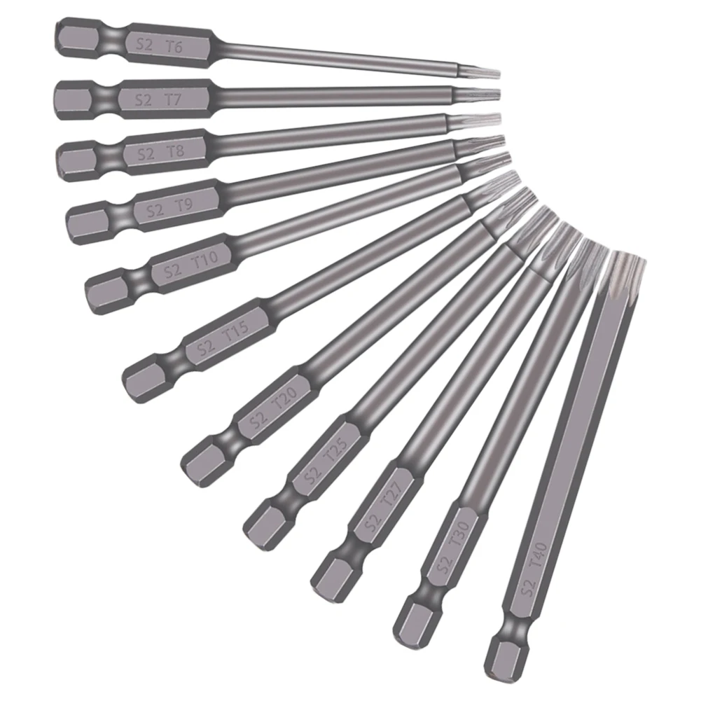 Improves Work Efficiency Screw-driving Operations 1/4 Hex Shank Bits 11pcs Screwdriver Set Magnetic Feature Silver Color