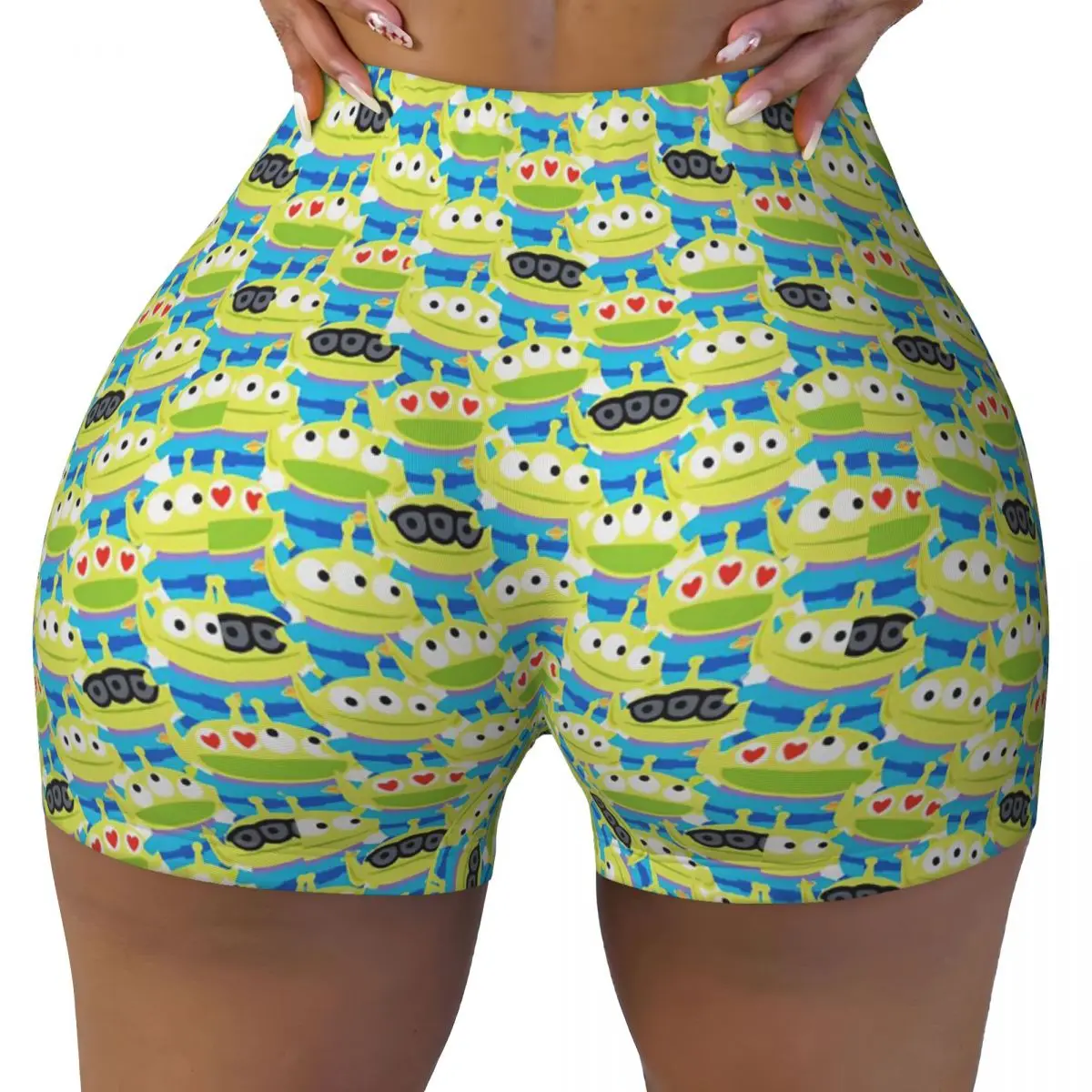 

Custom Women Toy Story Manga Workout Yoga Shorts Athletic Gym Volleyball Biker Shorts