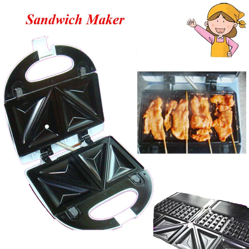 

700w power sandwich machine with food grade non-stick coating plate can cooke 2 pcs together Small Breakfast Toaste