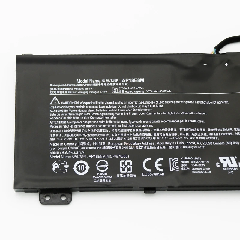 

Laptop Battery AP18E8M AP18E7M For Nitro 5 AN515-54 AN517-51 AN515-55 AN515-44 AN515-43 AN715-51 PH315-52 PH317-52/53 57.28WH