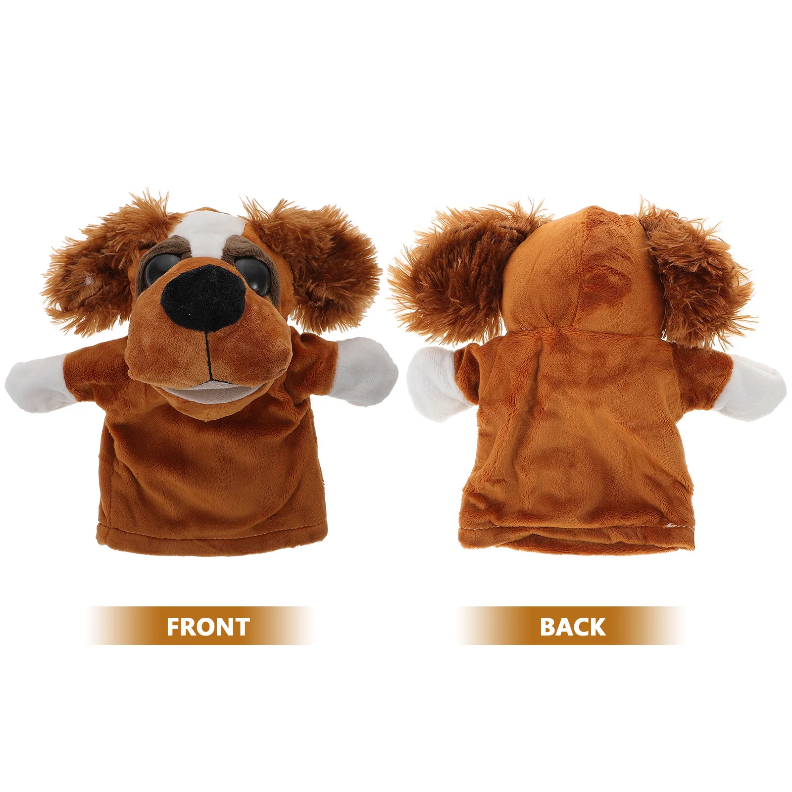 Marionnette à main en forme d'animal pour bébé, oreilles poilues, chien, marionnette à main éducative douce pour développer des compétences visuelles et linguistiques pour bébé