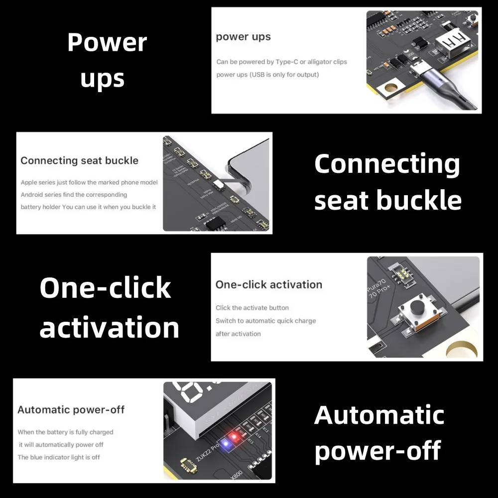 Panel activo de batería mecánica Max28, placa de detección de carga rápida para iPhone 6-16PM, Android, Samsung, herramienta de reparación de activación de batería