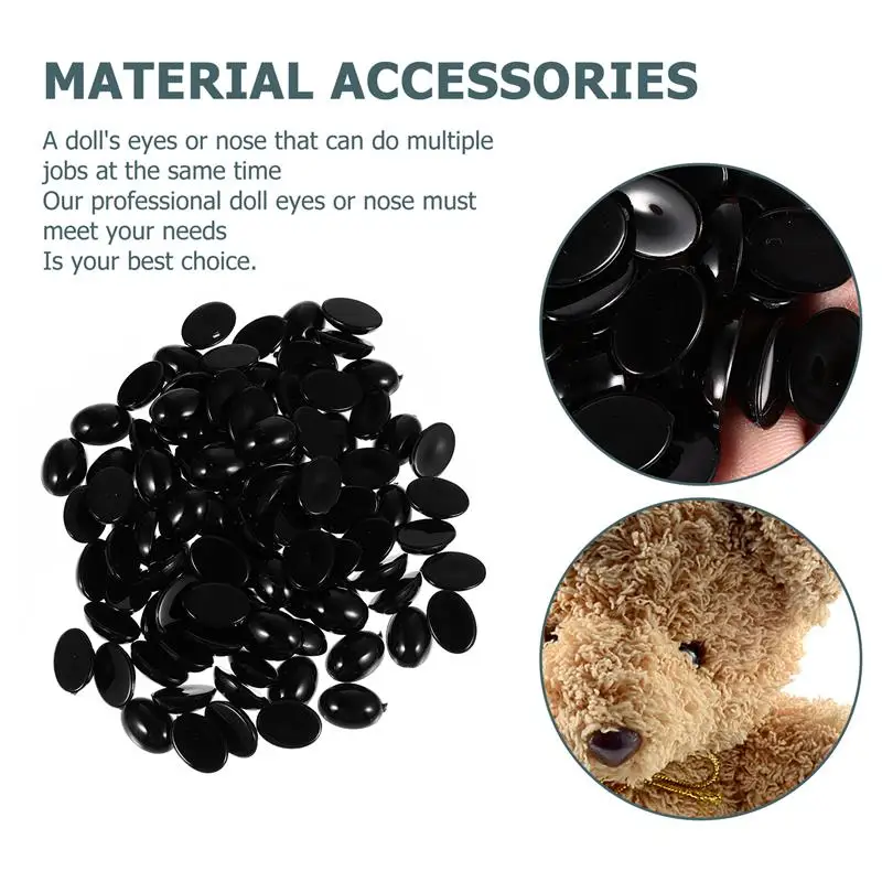 

100pcs Black Plastic Oval Safety Eyes and for Bear DIY Craft