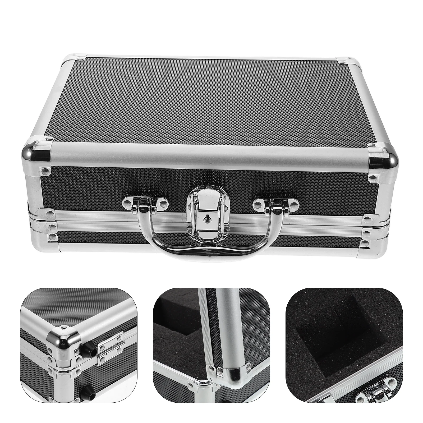 Aluminum Alloy Toolbox Portable Storage Case with Handle Multi-Functional Tool Organizer for Home DIY Large Capacity Metal Tool