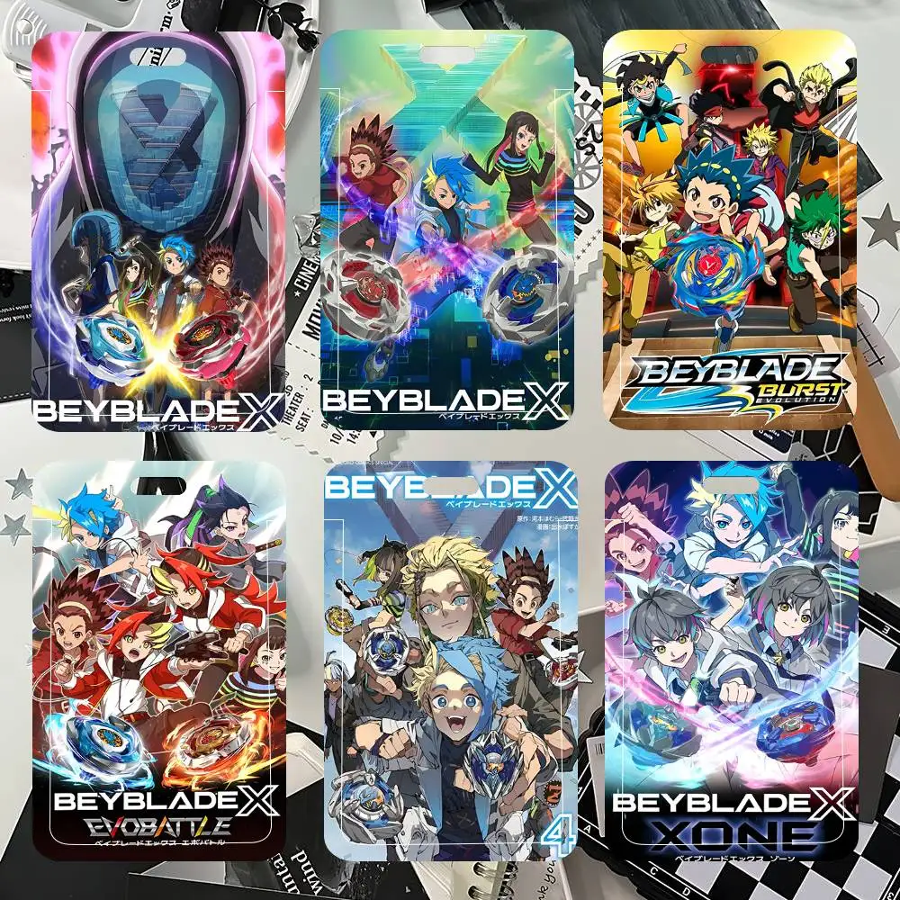 1 unidad B-Beyblade X Funda protectora clásica vintage para tarjetas de identificación, tarjetas escolares, tarjetas de acceso, tarjetas de autobús y tarjetas de comida, con sistema de inserción fácil