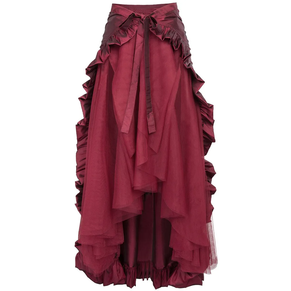 Gothic Pirate Style Women's Steam Punk Wrap Skirt Victorian Era Frilled Coastline Large Size Ladies Fashion Spring Collection