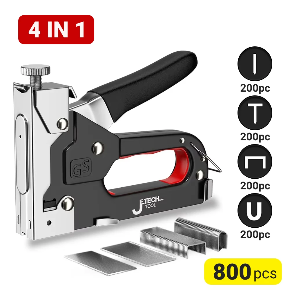 4 In 1 Manual Nailing Gun With 800 Staple Construction Stapler Heavy Duty Air Nail Woodworking Special Staple Book DIY Household