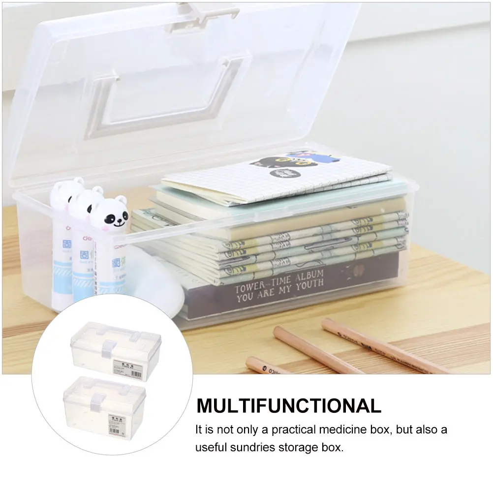 

Portable Medicine Case First Aid Storage Medicine Container Large Capacity Desktop Storage Case