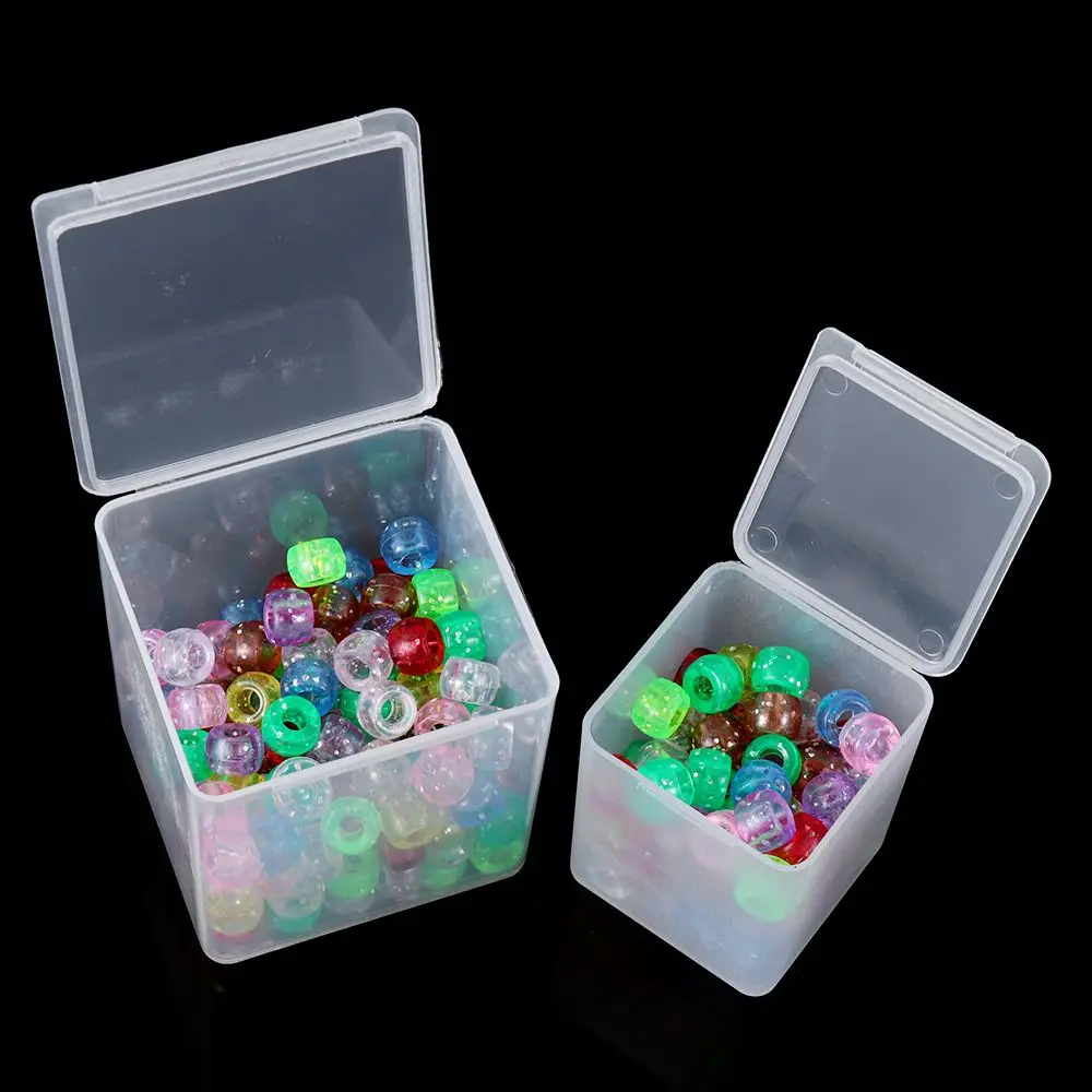 1Pcs Transparent Plastic Beads Storage Box Small Items Crafts Hardware Container Pill Chip Box Jewelry Organizer Case