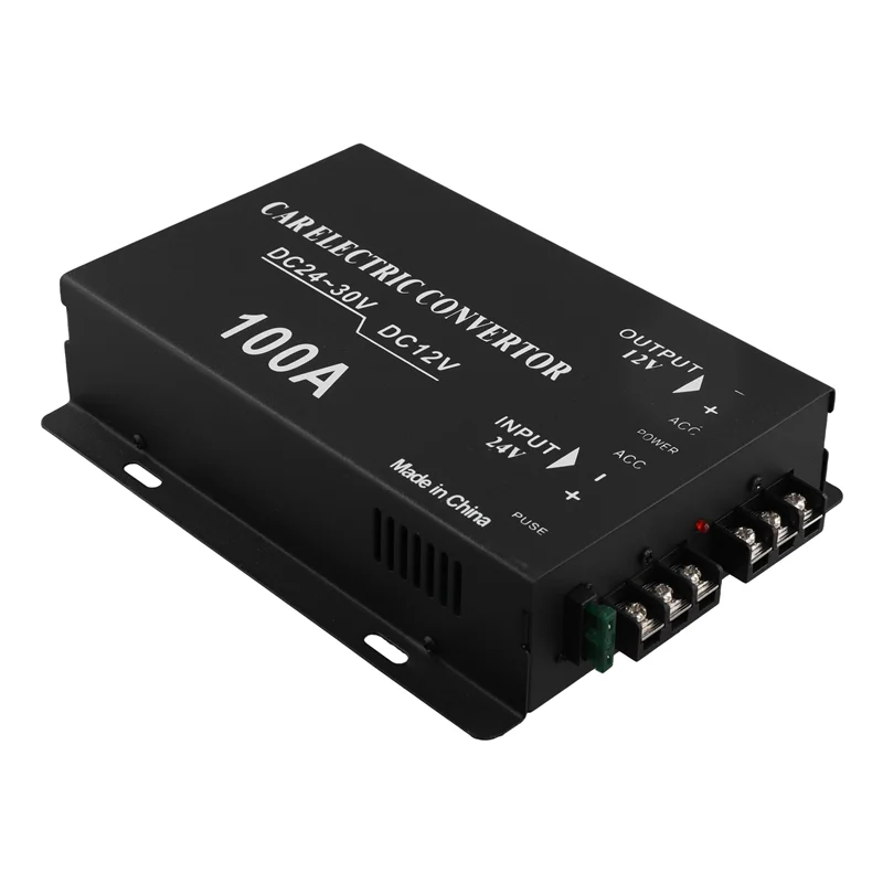 

HHO-DC 24V To 12V DC Step-Down Voltage Converter 100A 1200W DC Buck Module Adapter 20-30V To 12V DC Regulator Reducer