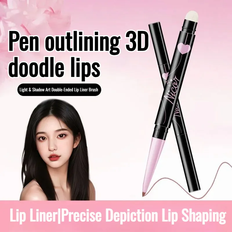 Matte Matte Lip Plumping Lip Liner Dual Head Hook Line ไม่มีสีลิปสติกปากกากันน้ํา