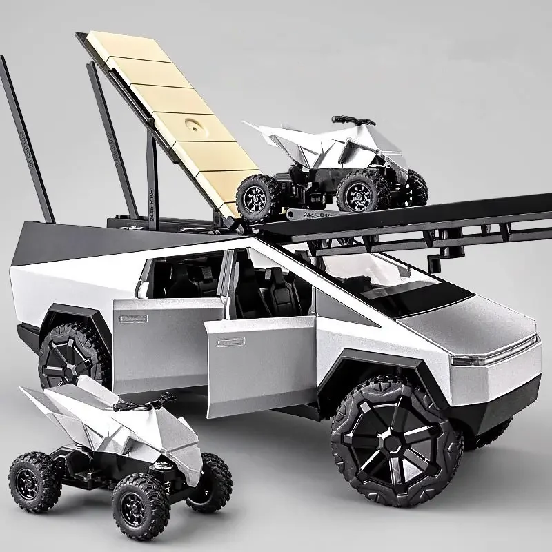 

The truck Pickup Alloy Camping RV Car Model Diecasts Metal Toys Van Motorhome Touring Car Model Sound Light Kids Gifts