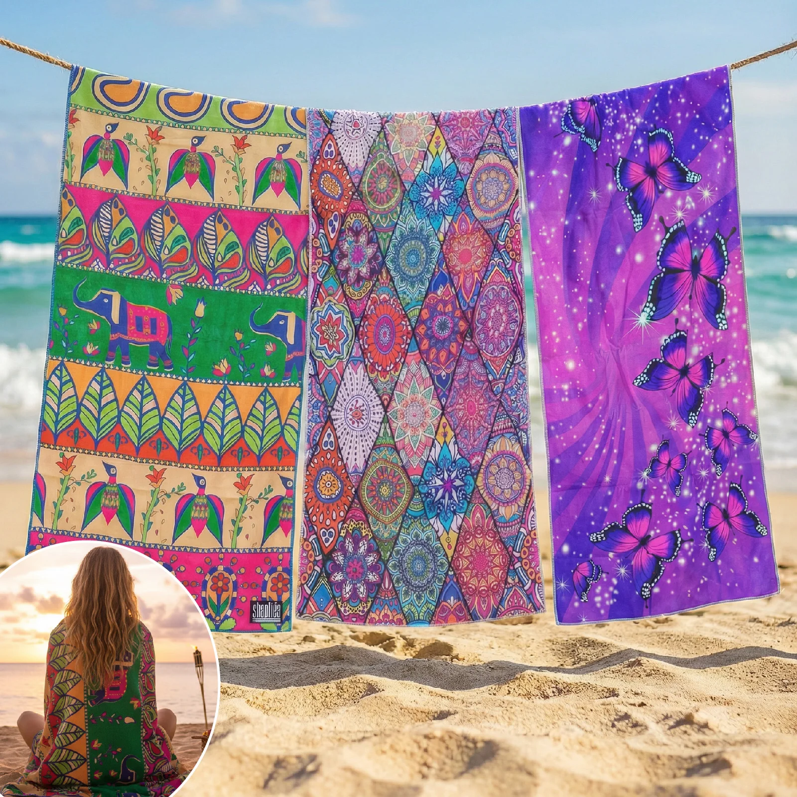 plus Size Quick-Dry Hooded Beach Towel Changing Cape High Absorbency Swim Surf Robe for Easy Carry And Quick Drying