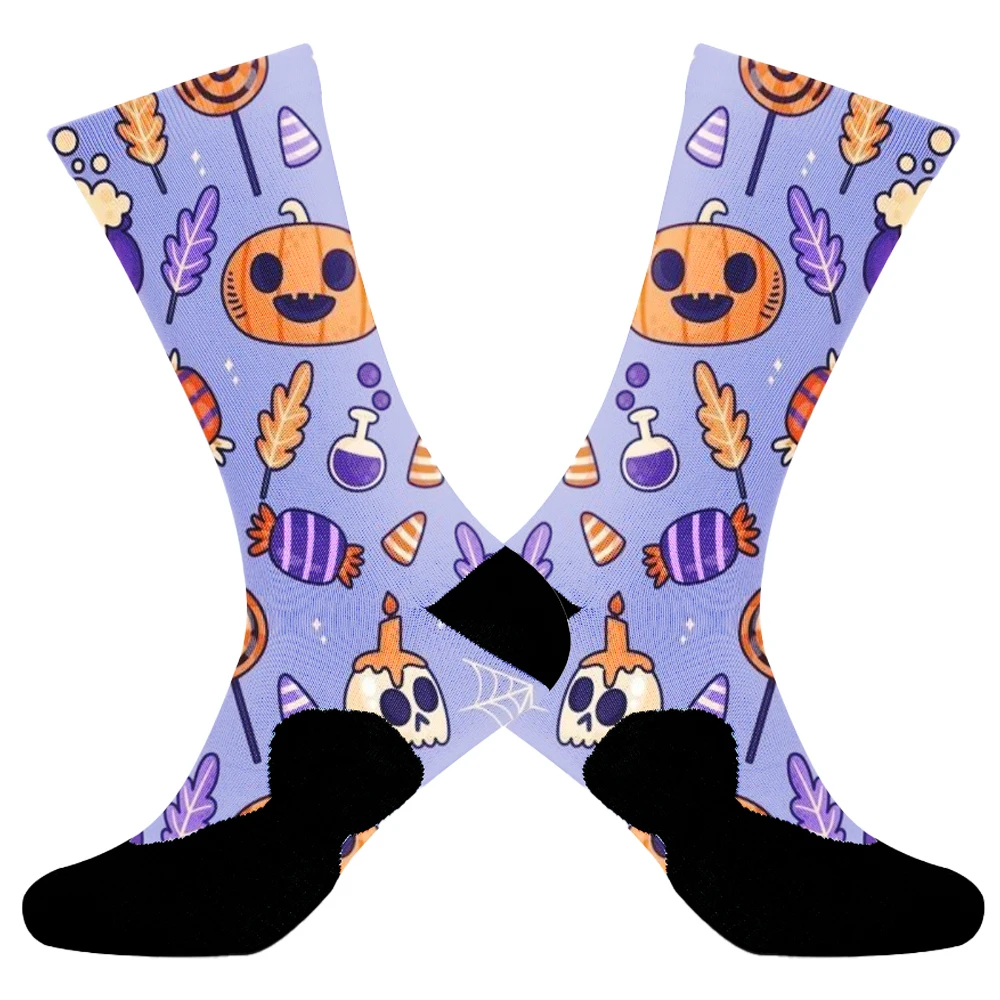 Chaussettes de sport unisexes en coton Happy Street Skateboard pour hommes, personnalité d'Halloween, Harajuku, cadeau drôle pour garçons, mode, nouveau