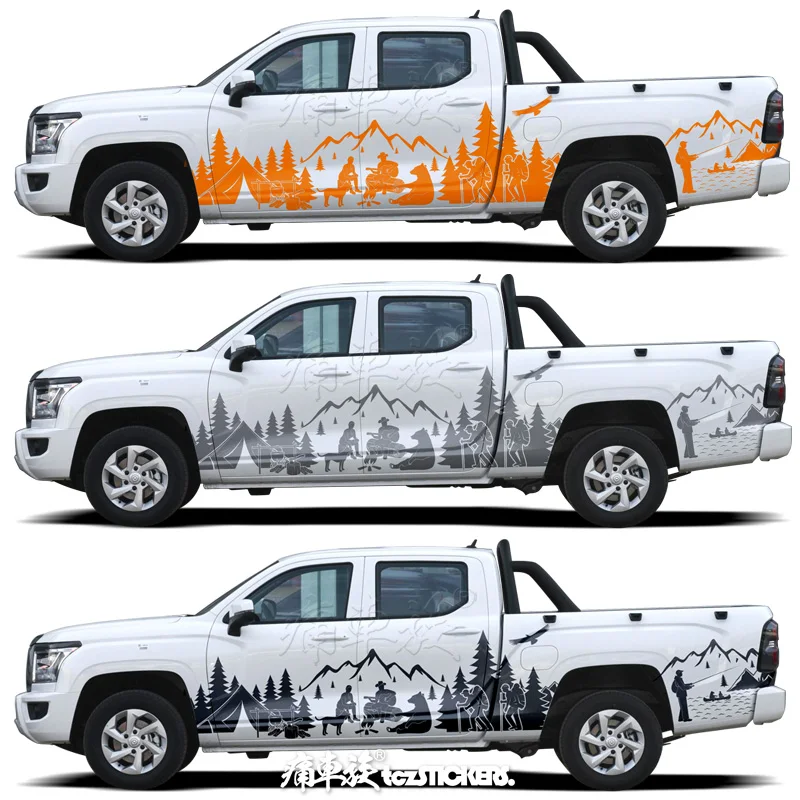 Pickup truck sticker FOR Raptor F150 Hilux Tundra NAVARA L200 Amarok landtrek D-MAX outdoor camping off-road vehicle decal film