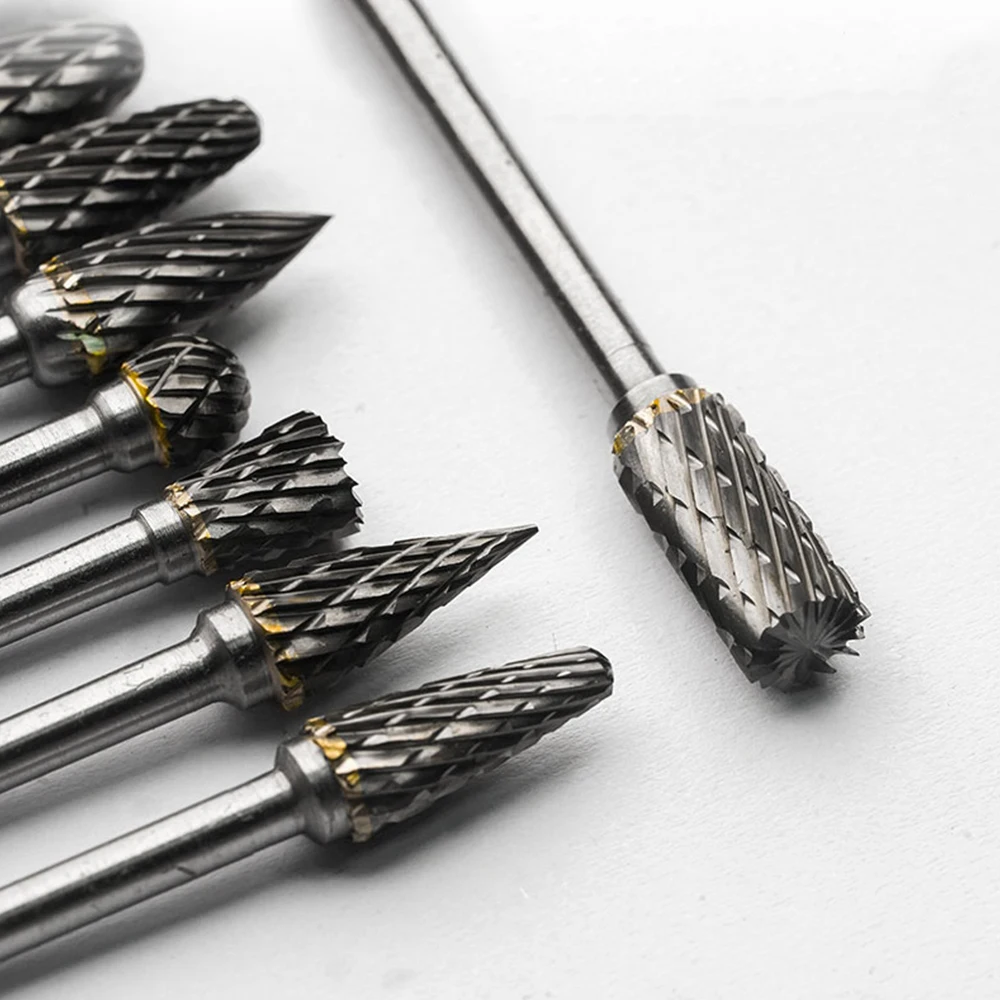 Carbide Burr Set Compatible with Dremel Rotary Tool 10Pcs Die Grinder Bits Rotary File Rasp with 1/8