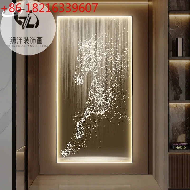Entrance entrance decoration hanging paintings LED lighting paintings Vertical version corridor Corridor luminous murals