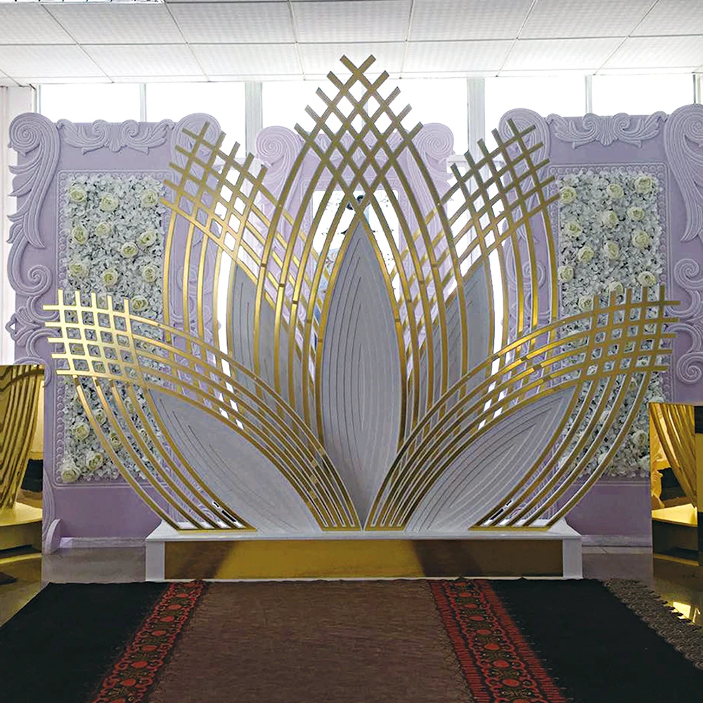 Promotion New Design Cheap Acrylic Lotus Flower Stand Wedding Backdrop Design For Sales