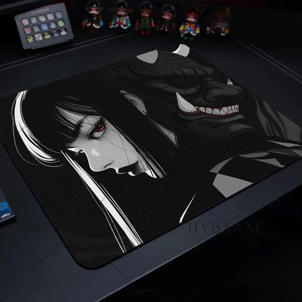 Demon Mask Girl Black Podkładka pod mysz do gier Premium Wysoka elastyczna antypoślizgowa dolna podkładka pod mysz 450x400 Speed Podkładka pod mysz E-Sports Desk Mat