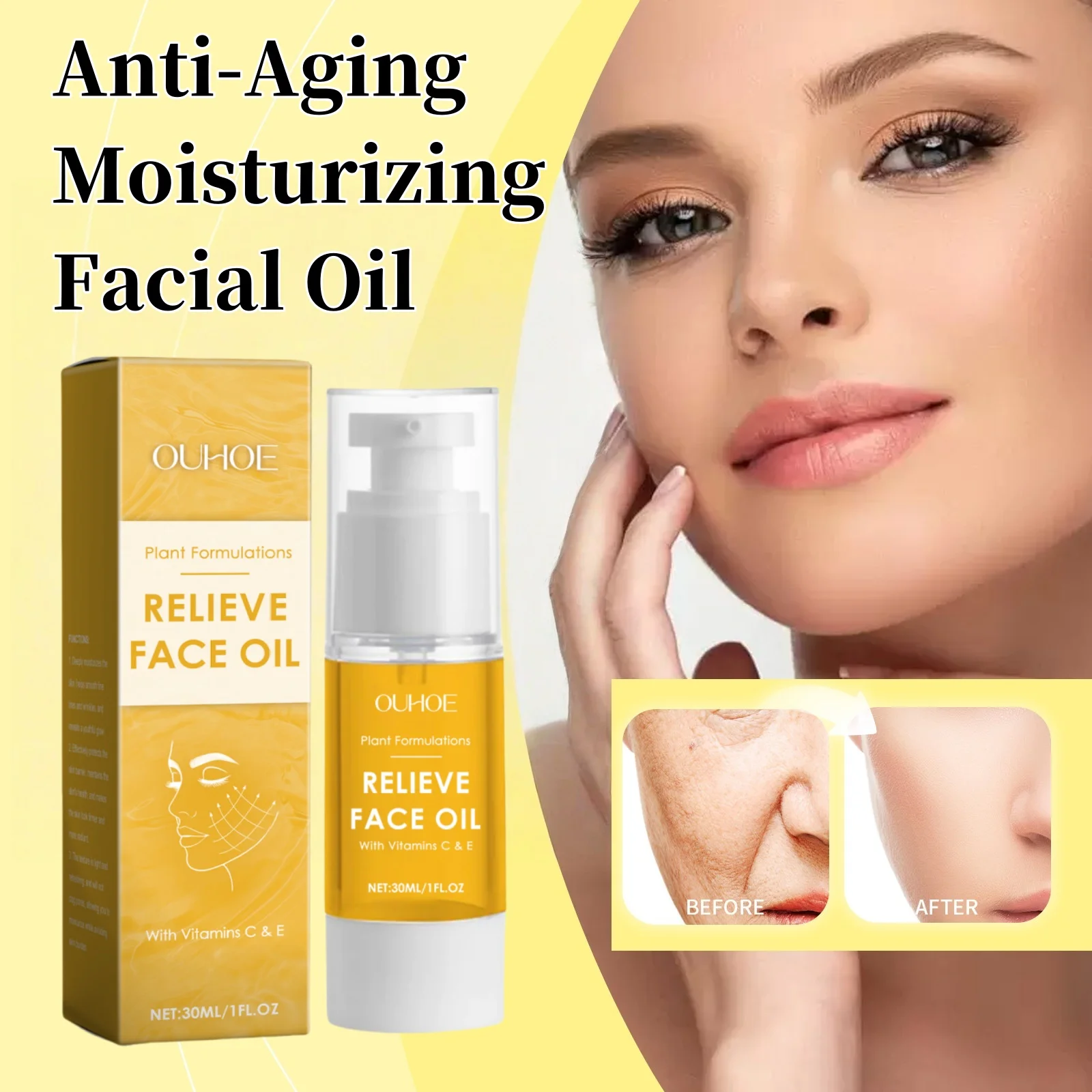 

Collagen Anti-aging Moisturizing Facial Oil Lightweight Non-Greasy Face Oil for Dry Skin Plumping Skin Care Oil Daily Treatment