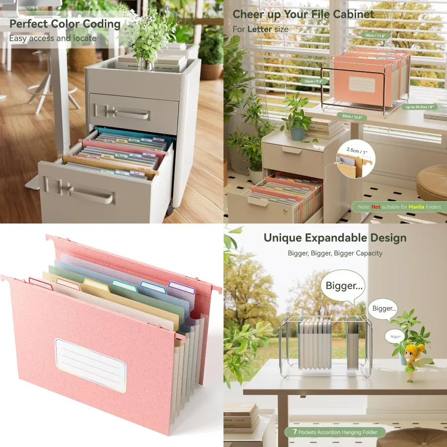 

Расширяющиеся подвесные папки для файлов из пшеничной соломы с 1,2 карманами-аккордеонами для эффективной организации документов в офисе или домашних условиях