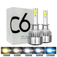 C6 Led Headlight Bulbs H7 LED H1 H3 Car Lights H4 880 H11 HB3 9005 9006 H13 3000k 6000K 72W 12V 8000LM Auto Headlamps