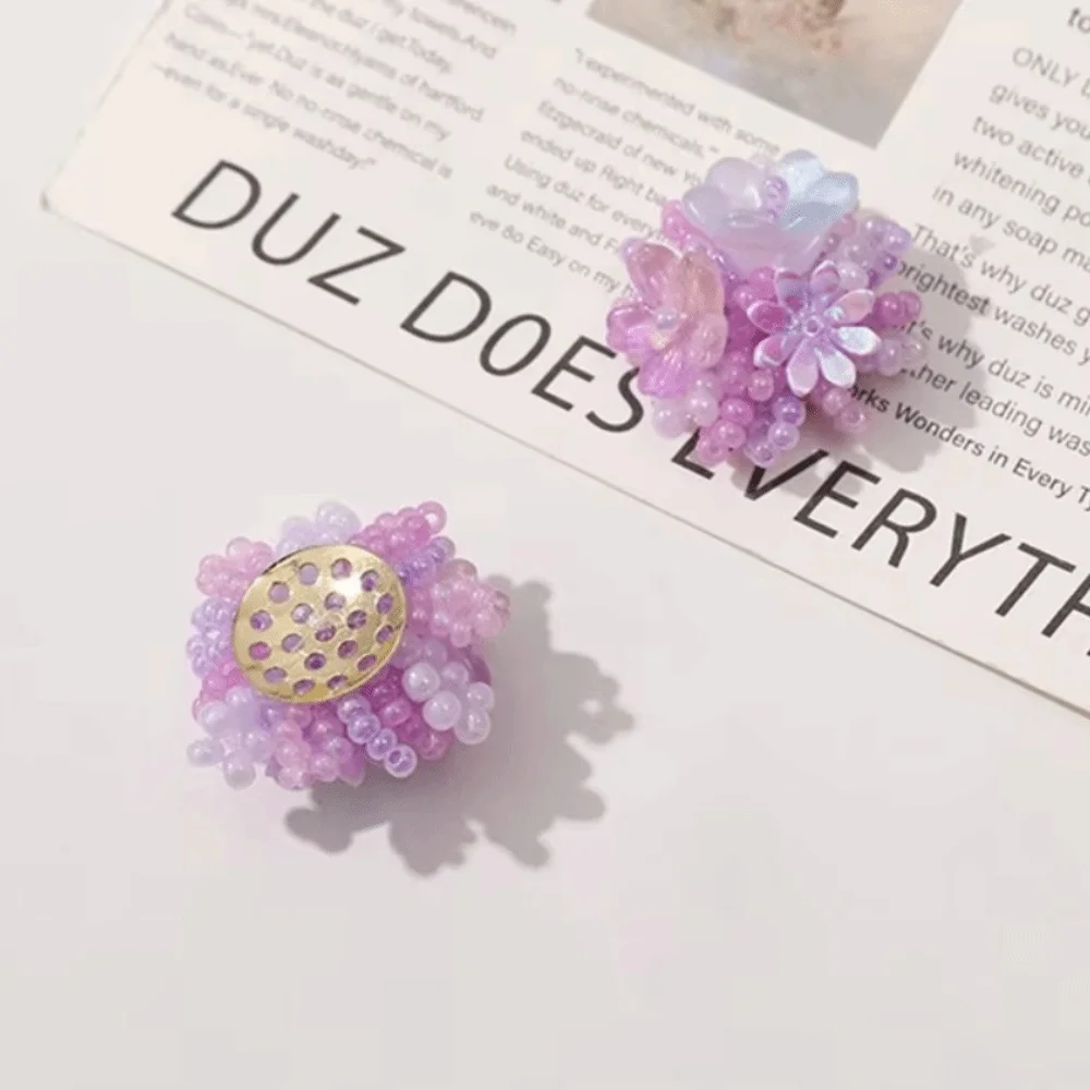 3D Design Flower Patches Non Slip Sturdy DIY Buckle Shoe Flower Decoration Transparent Jelly Exquisite Beaded Beaded Applique